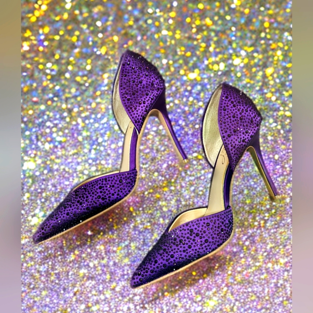 Jewel Badgley Mischka Grace d'Orsay Pointed Toe Pump in Purple